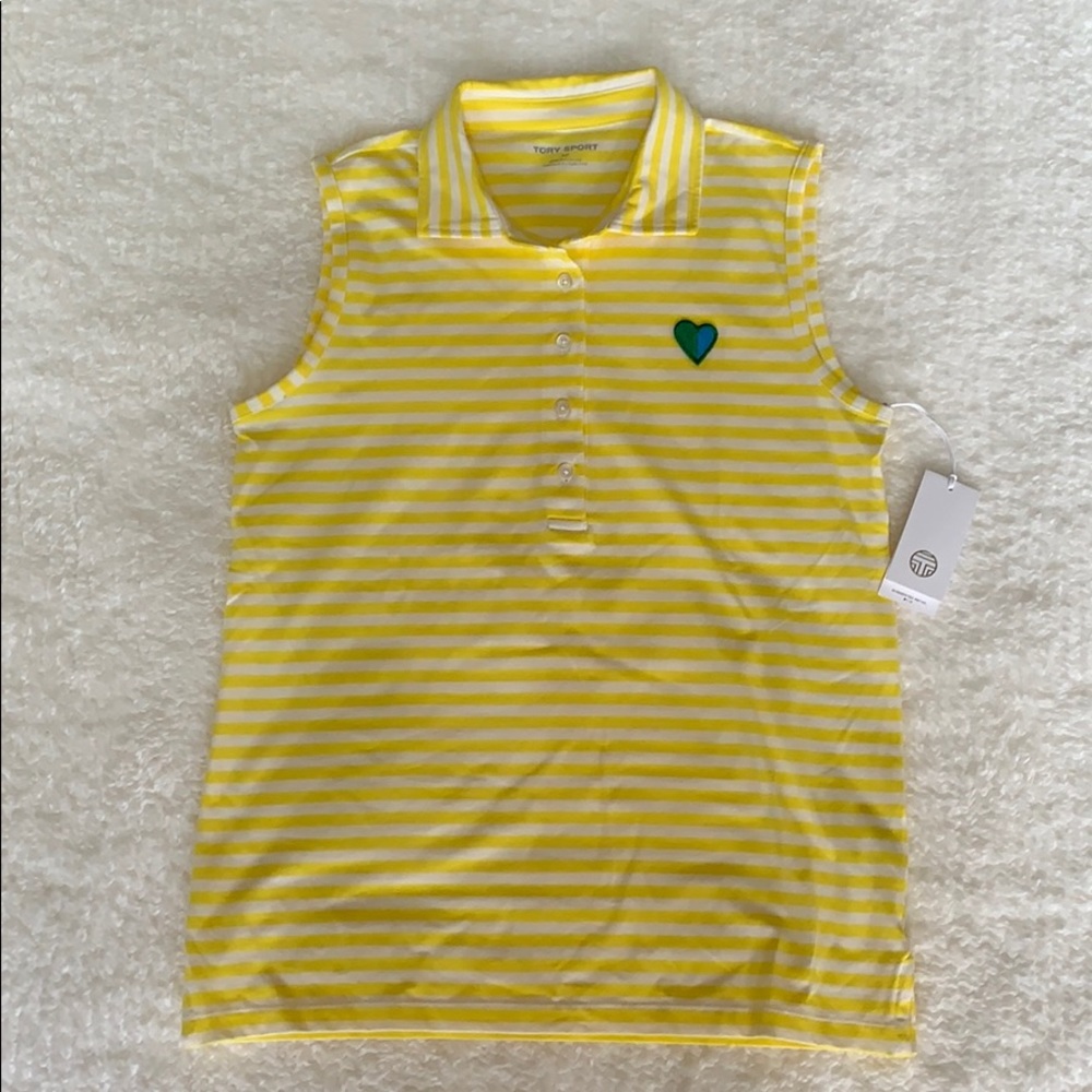 Tory Sport Stretch Jersey Sleeveless Polo - Size S